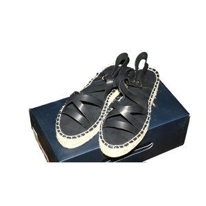 Jacobies Beverly Hills NEW Women's Sandals Shoes Dante3 Black Espadrille 6.5 NEW